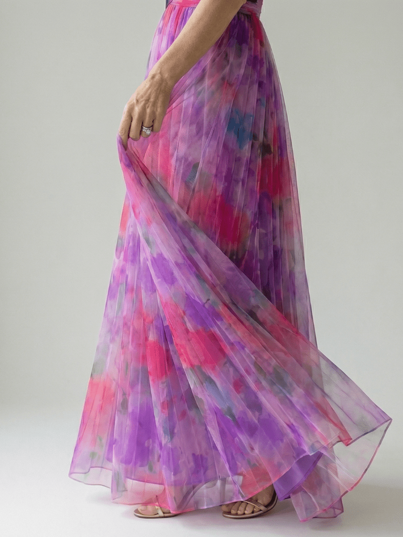 Pandora | Vestido largo cruzado fluido - VENZA BARCELONA