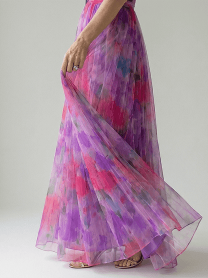 Pandora | Vestido largo cruzado fluido - VENZA BARCELONA