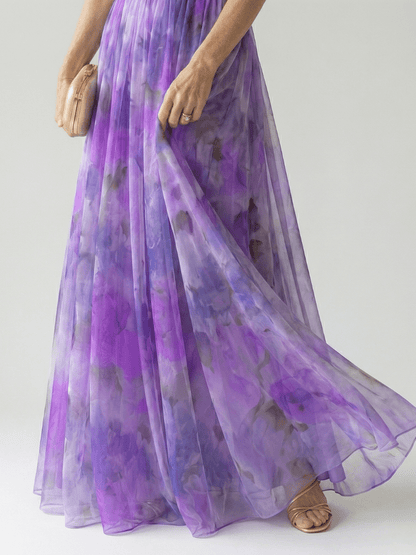 Pandora | Vestido largo cruzado fluido - VENZA BARCELONA