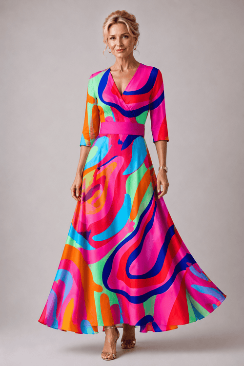 Phoebe | Vestido cómodo con escote en V para el día a día - VENZA BARCELONA