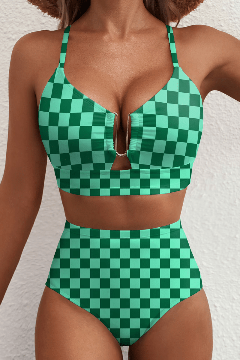 Riviera - Bikini Elegante Con Talle Alto Floral - VENZA BARCELONA