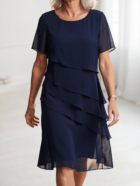 Sienna – Vestido elegante fluido con volantes - VENZA BARCELONA