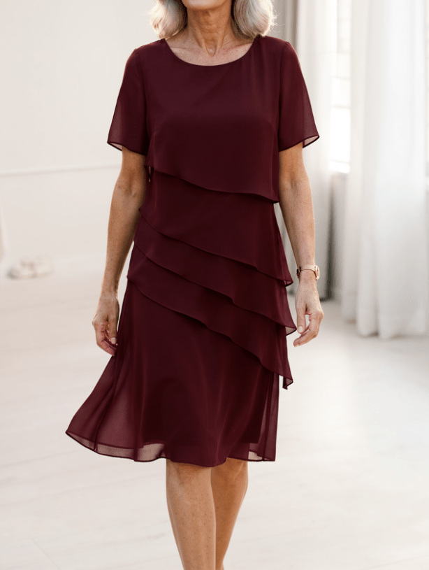 Sienna – Vestido elegante fluido con volantes - VENZA BARCELONA