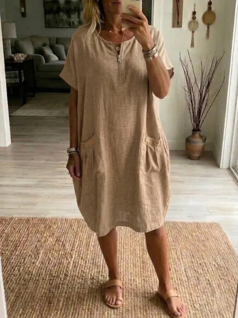 Teresa | Vestido con cremallera - VENZA BARCELONA