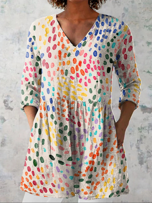Tessa - Blusa Fluida Con Escote En V - VENZA BARCELONA