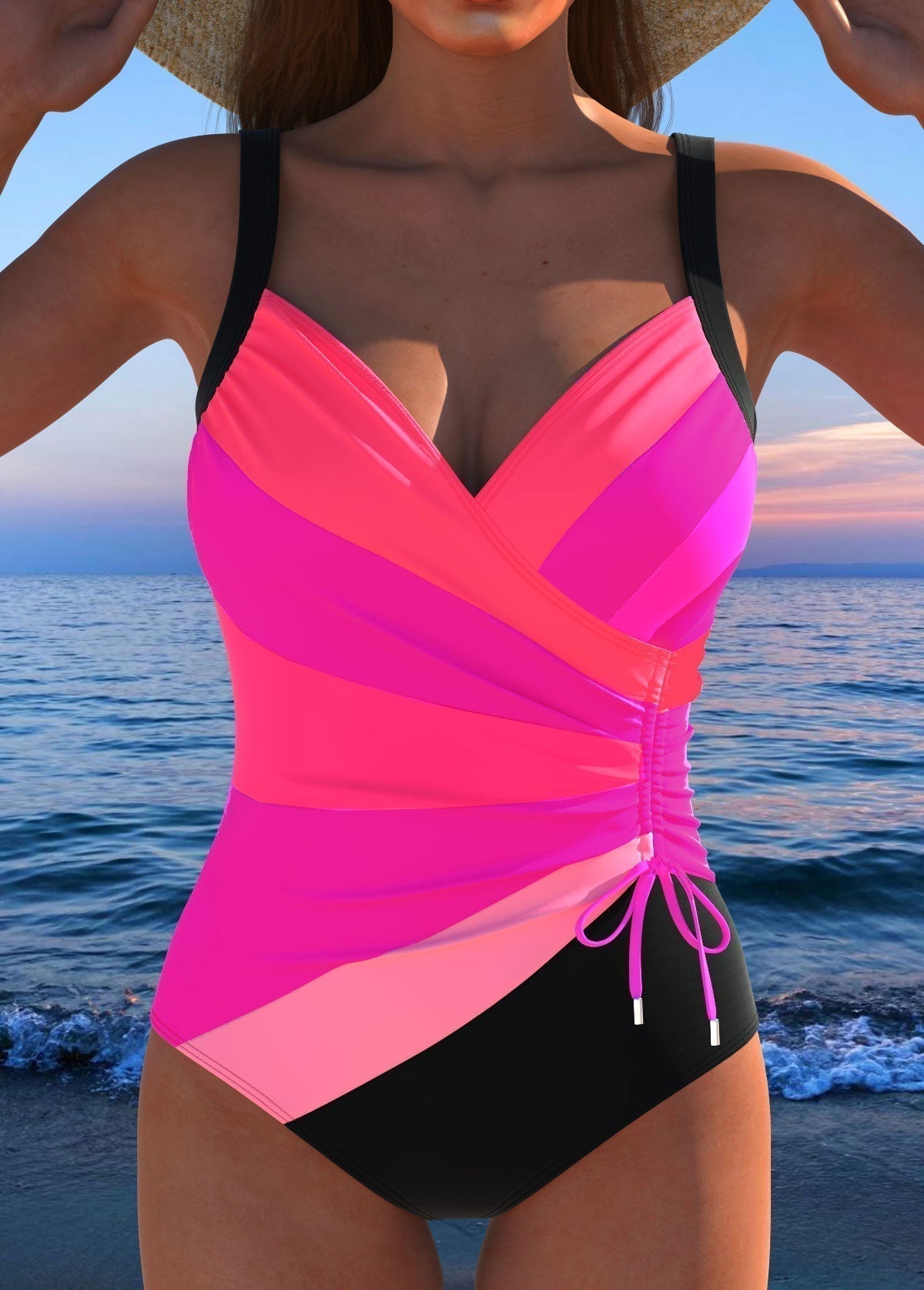 Thalia - Bañador Elegante De Estampado Colorido - VENZA BARCELONA