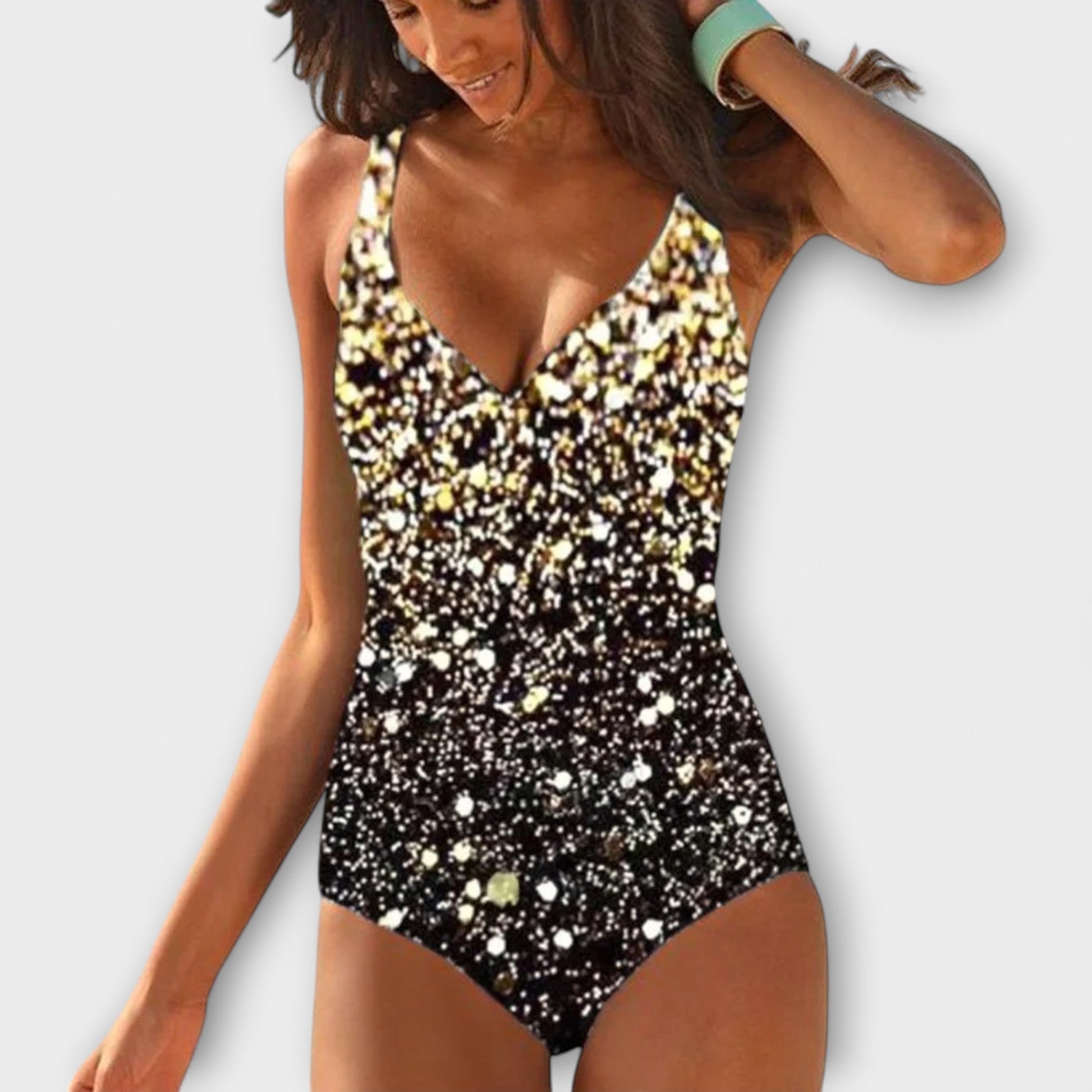 Triada - Bikini Tricolor Con Escote En V - VENZA BARCELONA