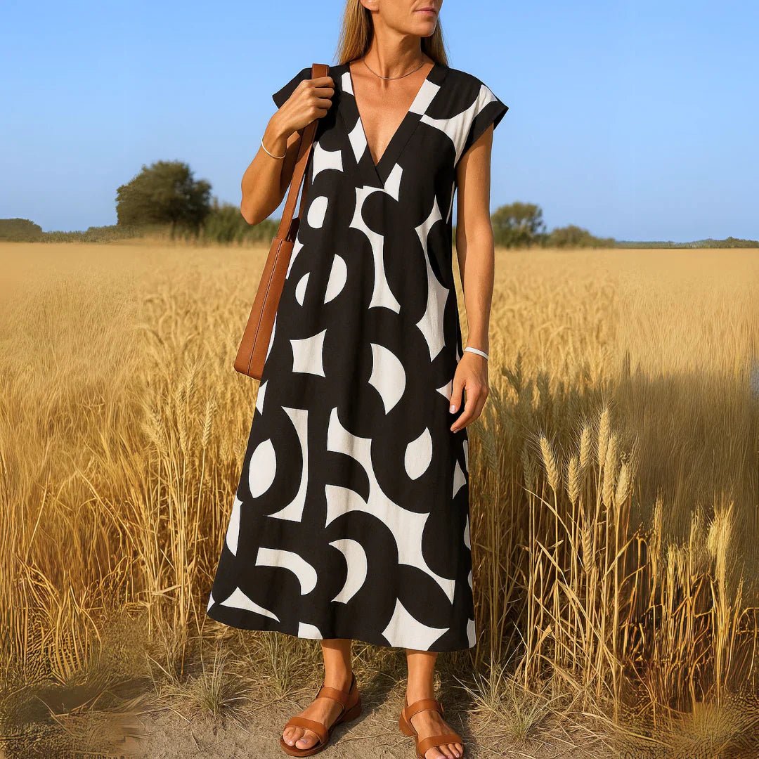 Valeria | Vestido con detalles calados - VENZA BARCELONA